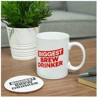 KDMD Oversized Mug & Coaster - Biggest Brew in White