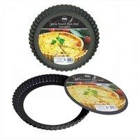 KDMD Non-stick Loose Base Flan Tin 23cm 2 Pack in Black