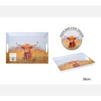 KDMD Highland Cow Serving Tray 2 Pack in Brown