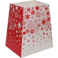 KDMD Red & White Snowflakes Gift Box 19 x 12 x 9cm 12 Pack | Size: 19 x 12 x 9 cm