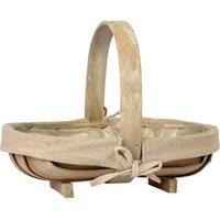KDMD Softwood La Riviera Rustique Trug Basket in Brown