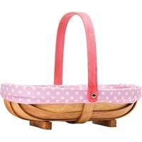 KDMD Trug Basket - Softwood Dotty Pink 30.5cm