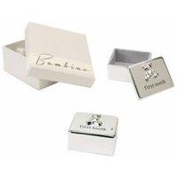 KDMD Bambino by Juliana Silver plated First Tooth Box with Teddy Icon