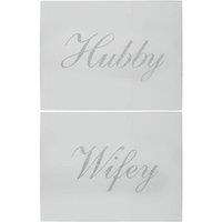 KDMD Silver Hubby & Wifey Placemats 2 Pack