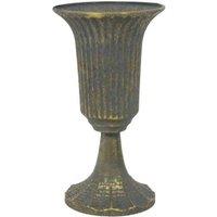 KDMD Antique Gold Creation Metal Urn Vase on Stem 25cm