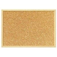 NESTLUNE 40CM*60CM Cork Board Pin Message Notice Board Wooden Frame in Light Brown | Size: 0.5m x 1m