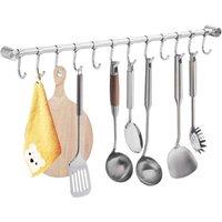 Kelvenix Silver 12 Hooks Stainless Steel Kitchen Wall Mounted