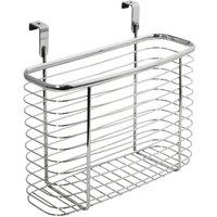 PAWNORA Metal Caddy Hook Over Door Basket Single Wide in Silver