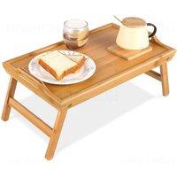 EONLION Bamboo Lap Tray With Folding Leg Serving in Brown | Size: 100 cm