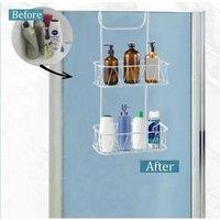 EONLION WHITE Shower Screen Caddy Plastic Coated Non Rusty