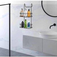 EONLION BLACK Shower Screen Caddy Plastic Coated Non Rusty