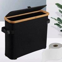 EONLION Paper Storage Basket with Handle for RV Closet Toilet in Black | Size: 500mm