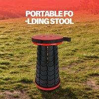 EONLION Folding Stool Portable Telescopic Chair Travel Fishing Camping in Red
