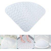 PAWNORA 54x54cm Non Slip Corner Shower Mat Anti Mould Bath Mat in Grey | Size: 54x54 cm