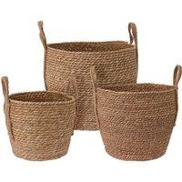 PAWNORA Medium Seagrass Storage Basket Small Medium Large in Brown