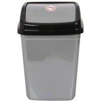 PAWNORA 10 Liter Swing Bin Lidded Dustbin in Grey | Size: 0.6m2