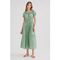 Zafosh Women's Viral Polkadots Print Casual Boho Summer Midi Dress in Green