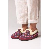 Moshulu Women's 'Peanut Brittle' Spotty Full Slippers in Dark Red | Size: 6.5
