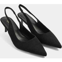 Long Tall Sally Women's Slingback Kitten Heel In Standard Fit in Black | Size: 10