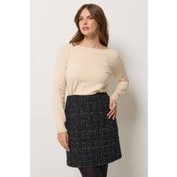 M&Co Women's Boucle A-Line Skirt in Black | Size: 14