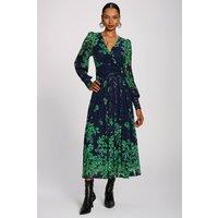 Jolie Moi Women's Long Sleeve Printed Lace Maxi Dress | Size: 10