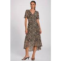 Jolie Moi Women's Angel Sleeve Pleated Chiffon Maxi Dress | Size: 12