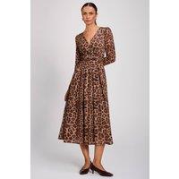 Jolie Moi Women's Mesh Long Sleeve Pleated Maxi Dress | Size: 10