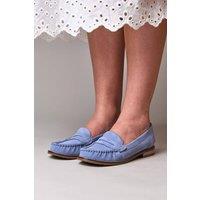 Moshulu Women's 'Petrel Suede' Suede Loafers in Pale Blue | Size: 8