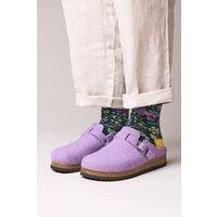 Moshulu Women's 'Cecilia' Wool Felt Clog Mule Slippers in Lavender | Size: 6.5
