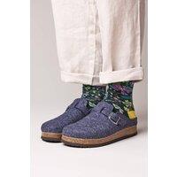 Moshulu Women's 'Cecilia' Wool Felt Clog Mule Slippers in Indigo | Size: 4