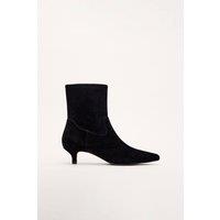 Phase Eight Women's Suede Kitten Boot in Black | Size: 6