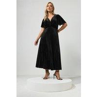 Yours Women's Midi Knot Dress in Black | Size: 18