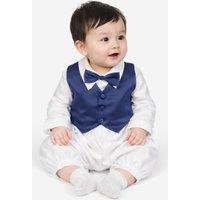 Vivaki Boy's 3 Piece Christening Suit In Navy in White | Size: 3-6 m