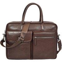 House of Leather Men's Men's Premium Leather Laptop Briefcase Felix in Brown