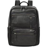 House of Leather Men's Premium Real Leather Laptop Backpack Ridge in Black