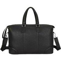 House of Leather Men's Real Leather Holdall Duffle Weekender Bag Braylen in Black