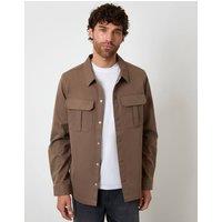 threadbare Men's Cargo Pocket Shacket in Brown | Size: 2XL