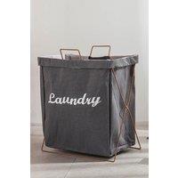 Living and Home Waterproof Foldable Laundry Storage Basket in Grey
