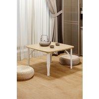 Living and Home Square 60cm Wooden Folding Coffee Table Natural in Beige