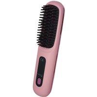 SHEONLY 35W Cordless Three Adjustable Temperature Hair Straightener Brush in Pink