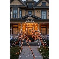 Living and Home Giant Halloween Outdoor Spider Web Decoration with Scary Spider