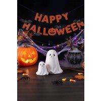 H&O Direct Cute Mini Halloween Ghosts Group Figurines for Table or Shelf in White
