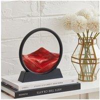 Living and Home Moving Sand Art Picture 3D Liquid Motion Display Painting Flowing Sand in Red