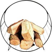 Four Candle Black Metal Fireside Log Holder - 47cm