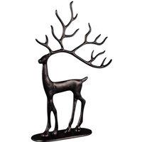 Four Candle Black Metal Reindeer Christmas Figurine 33cm Tall