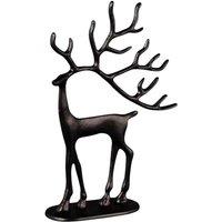 Four Candle Black Metal Reindeer Christmas Figurine 39cm Tall