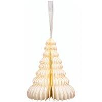 Four Candle Hanging Handmade Antique White Tree Paper Decorations - Set of 6 in Red