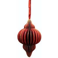 Four Candle Hanging Handmade Burgundy Paper Lantern Decorations - Set of 6 in Red
