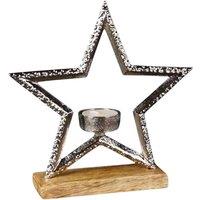 Four Candle Metal Star Tealight L21.5xW5xH20cm in Silver
