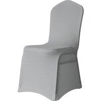 Neel Blue Spandex Polyester Stretch Chair Cover, Washable & Removable Slipcovers in Silver